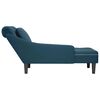 vidaXL Chaise lounge c/ almofada/apoio de bra&ccedil;os direito veludo azul