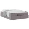 vidaXL Estrutura de cama otomana com colch&atilde;o 140x190 cm cinzenta