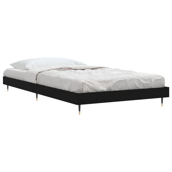 vidaXL Estrutura de cama 90x200 cm derivados de madeira preto