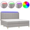 vidaXL Cama box spring c/ colch&atilde;o e LED 200x200 cm tecido cinza-claro