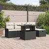 vidaXL Conjunto de Sof&aacute; de Jardim 6 pcs Preto Rattan Sint&eacute;tico