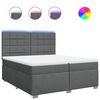 vidaXL Cama com molas/colch&atilde;o 200x200 cm tecido cinzento-escuro