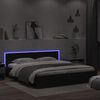 vidaXL Estrutura cama c/ cabeceira e luzes LED 180x200 cm preto