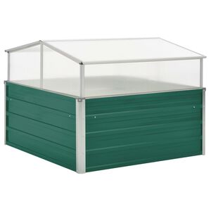 vidaXL Estufa 100x100x77 cm a&ccedil;o galvanizado verde