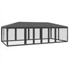 vidaXL Tenda p/ festas 12 paredes laterais malha 8x4 m PEAD antracite