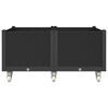 vidaXL Vaso/floreira de jardim com rodas 100x80x54 cm PP preto