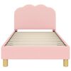 vidaXL Estrutura de Cama Infantil com Cabeceira Rosa 80 x 160 cm