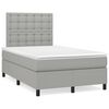 vidaXL Cama boxspring com colch&atilde;o 120x190 cm tecido cinzento-claro