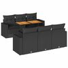 vidaXL 7 pcs conjunto de sof&aacute;s p/ jardim c/ almofad&otilde;es vime PE preto