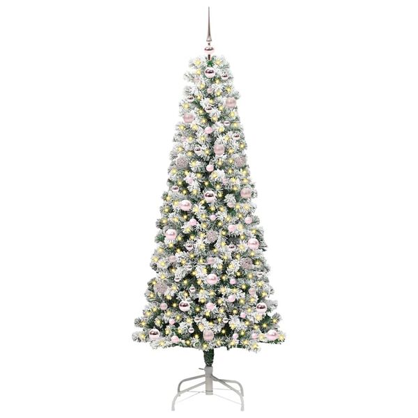 vidaXL &Aacute;rvore de Natal Articulada Artificial Verde e Branco 180 cm