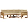 vidaXL Conjunto de Sof&aacute;s para Exterior 4 pcs Natural e Bege