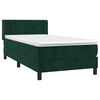 vidaXL Cama com molas/colch&atilde;o 100x200 cm veludo verde-escuro