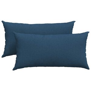 vidaXL Travesseiros de Sof&aacute; 2 pcs Azul 80 x 40 cm tecido