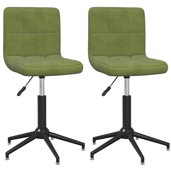 vidaXL Cadeiras de jantar girat&oacute;rias 2 pcs veludo verde-claro