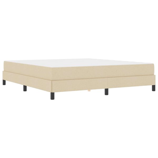 vidaXL Cama Box com colch&atilde;o Creme 180 x 200 cm tecido