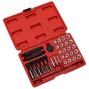 vidaXL Conj. repara&ccedil;&atilde;o roscas velas incandescentes 33 pcs M8 M10 M12