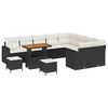 vidaXL Conjunto de Sof&aacute; de Jardim 12 unid. Preto vime PE