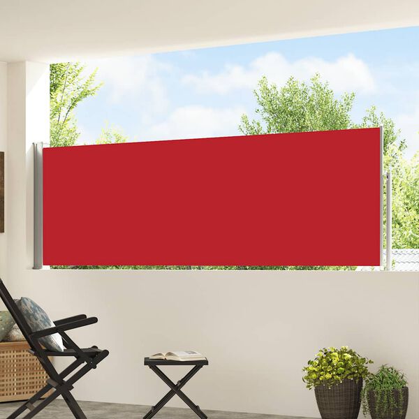 vidaXL Toldo lateral retr&aacute;til para p&aacute;tio 100x500 cm vermelho