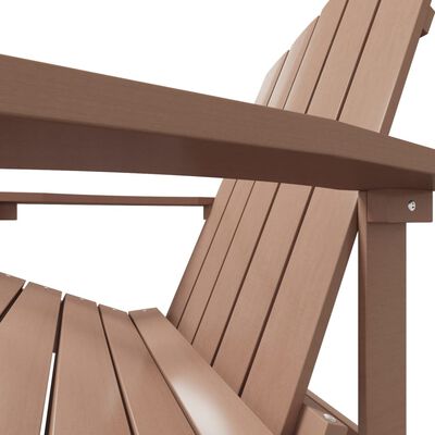vidaXL Cadeira de jardim Adirondack com apoio de pés PEAD castanho