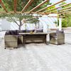 vidaXL 3 pcs conjunto lounge de jardim c/ almofad&otilde;es vime PE cinzento
