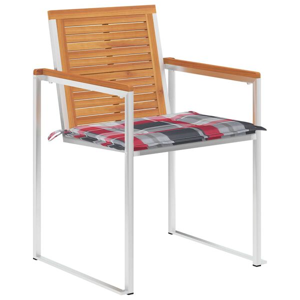 vidaXL Cadeiras de jardim c/ almofadões 4 pcs madeira de acácia maciça