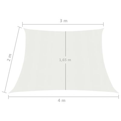 vidaXL Para-sol estilo vela 160 g/m² 3/4x2 m PEAD branco