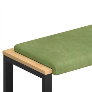 vidaXL Almofada de Banco Veludo Verde Claro Profundidade 35 cm