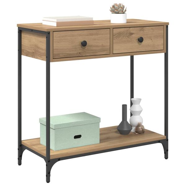 vidaXL Aparador com gaveta Carvalho Artesanal 75 x 34,5 x 75 cm