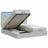 vidaXL Cama Ottoman com Colch&atilde;o e LED Cinzento-claro 200 x 200 cm