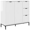 vidaXL Buffet Branco Brilhante 89,5 x 33 x 82 cm Madeira processada