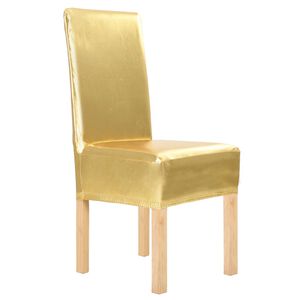 vidaXL Capas el&aacute;sticas para cadeiras 6 pcs dourado