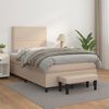 vidaXL Cama boxspring c/ colch&atilde;o 120x190cm couro artificial cappuccino
