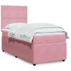 vidaXL Cama com molas/colch&atilde;o 90x200 cm veludo rosa