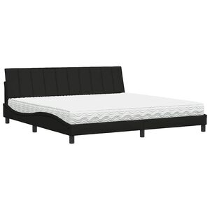 vidaXL Cama com colch&atilde;o Hanko 200x200 cm tecido preto