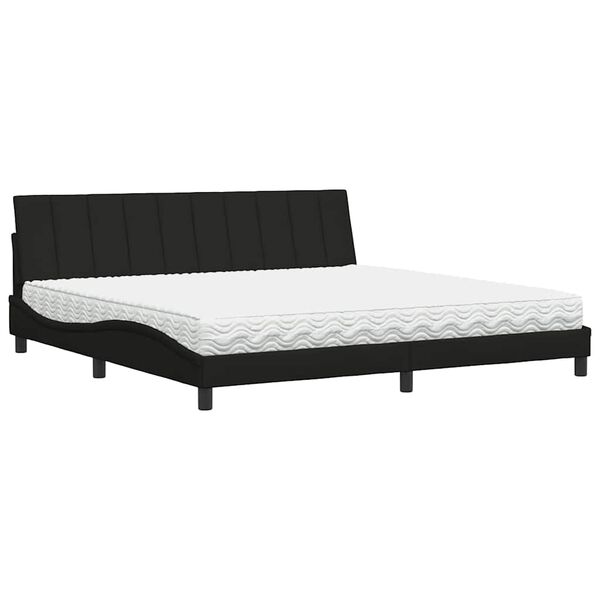 vidaXL Cama com colch&atilde;o Hanko 200x200 cm tecido preto