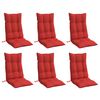 vidaXL Almofad&otilde;es p/ cadeira encosto alto 6 pcs tecido oxford vermelho