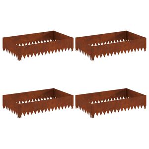 vidaXL Acabamento para Gramado 4 pcs 100 x 60 x 20 cm A&ccedil;o