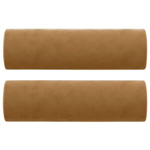 vidaXL Almofadas decorativas 2 pcs &Oslash;15x50 cm veludo castanho