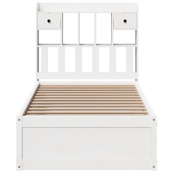 vidaXL Cama sem colch&atilde;o 90x190 cm madeira de pinho maci&ccedil;a branco