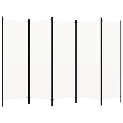 vidaXL Divisória de quarto com 5 painéis 250x180 cm branco