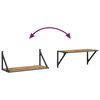 vidaXL Prateleiras de Parede com prateleira 2 pcs Carvalho Artesanal