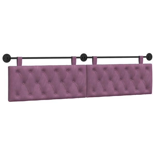 vidaXL Cabeceira Suspensa Roxo 210 x 55 x 7 cm Veludo
