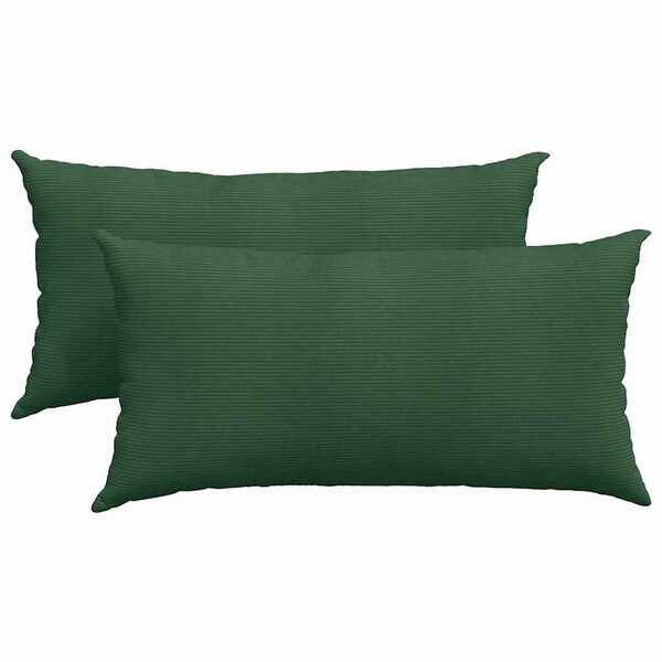 vidaXL Travesseiros de Sof&aacute; 2 pcs Verde Escuro 80 x 40 cm
