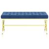 vidaXL Banco 99 cm a&ccedil;o inoxid&aacute;vel e veludo azul