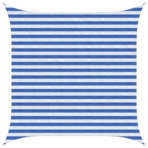 vidaXL Vela de Sombra Quadrado 2,5 x 2,5 m HDPE Azul e Branco