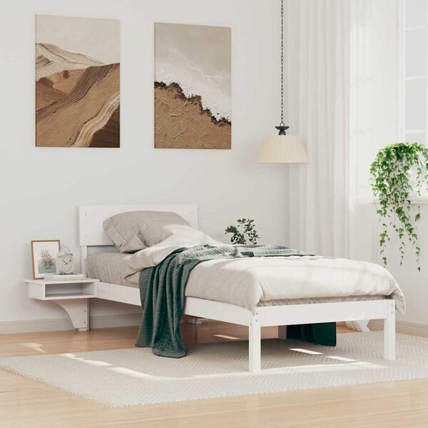 vidaXL Estrutura da Cama Branco 75 x 190 cm Madeira de Pinheiro Sólida