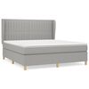 vidaXL Cama com molas/colch&atilde;o 160x200 cm tecido cinzento-claro