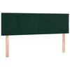 vidaXL Cama box spring c/ colch&atilde;o/LED 140x190 cm veludo verde-escuro