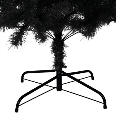 vidaXL Árvore de Natal artificial com suporte 210 cm PVC preto