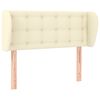 vidaXL Cabeceira de cama c/ abas couro artificial 93x23x78/88 cm creme
